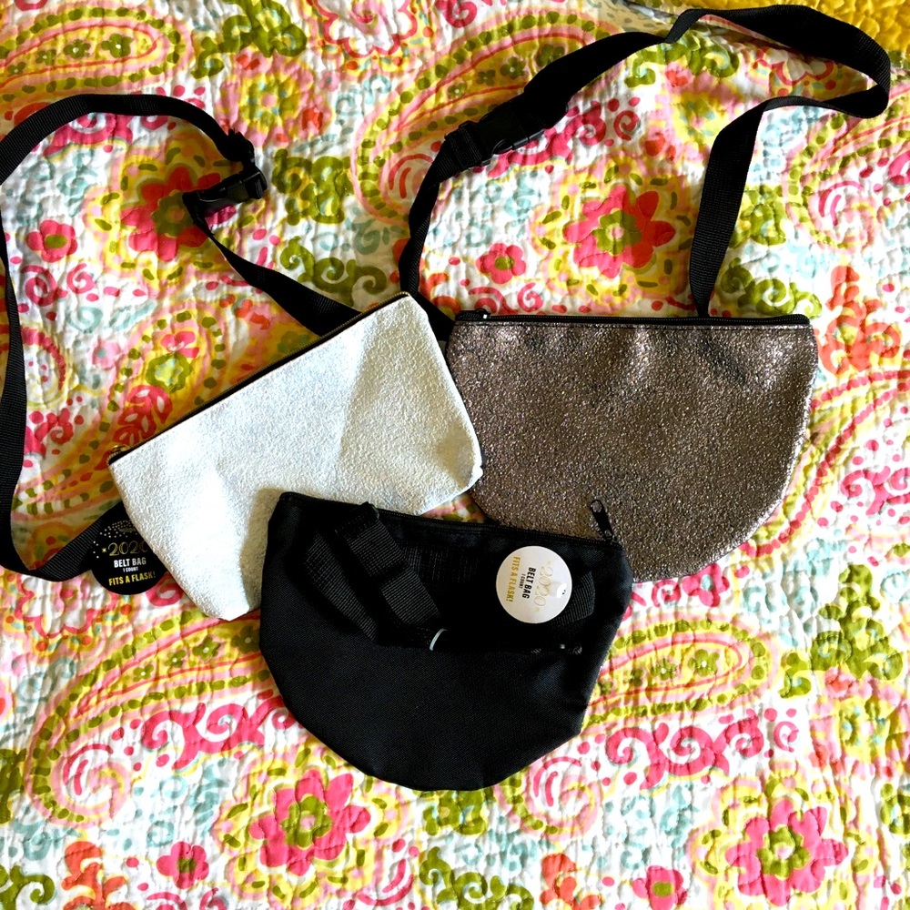 Lot of 3 shimmery belt bags!